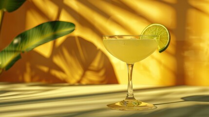 Refreshing Margarita Drink on Clean Background
