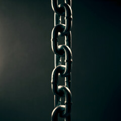 Obraz premium An image of a long chain stretched across a dark, gloomy background to convey some meaning.