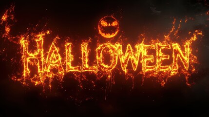 Title design for Halloween with decoration