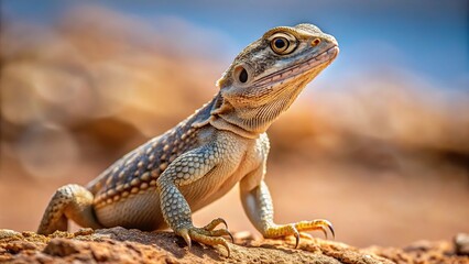 Obraz premium Desert lizard surveilling landscape