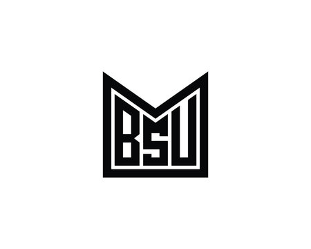 BSU logo design vector template. BSU
