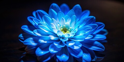 Obraz premium Enigmatic Blue Glow in Low Light Photography with Dark Background
