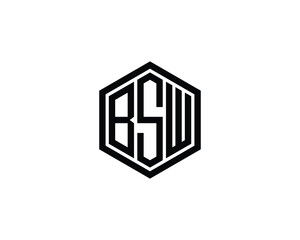 BSW logo design vector template. BSW
