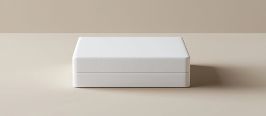 Closed white soft-touch box with a magnetic closure in a realistic 3D model.