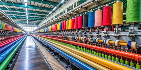 Different colorful cotton mill on grey background