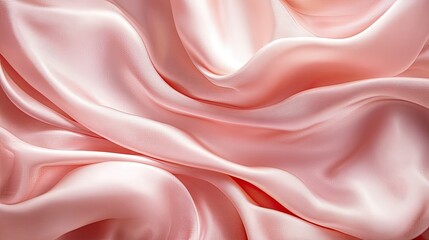 Obraz premium Pink silk fabric flowing gently in the breeze, creating soft waves and textures for a luxurious abstract feel.