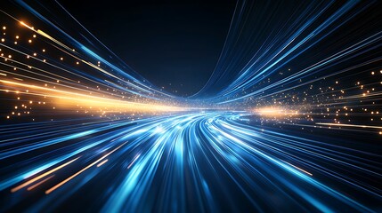 Fototapeta premium Abstract Blue and Orange Light Streaks