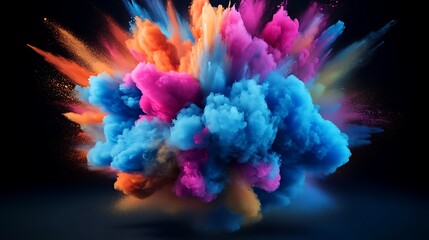 Fototapeta premium Abstract Colorful Explosion of Paint and Dust