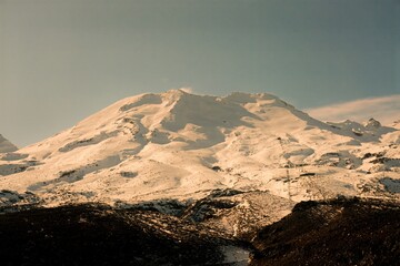 Fototapeta premium Snowy Mt Ruapehu Landscape