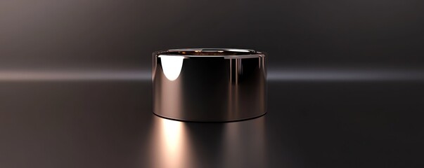 Rings and bracelets presented on a smooth, cylindrical 3D display, blank with subtle reflections.