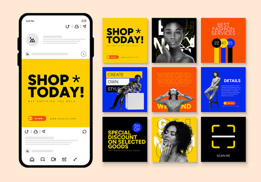Colorful Fashion Social Media Post Template