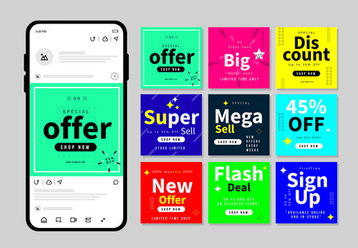 Mega Sell Offer Social Media Post Layout