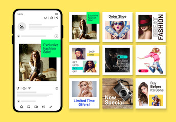 Shopping Social Media Post Template Layout