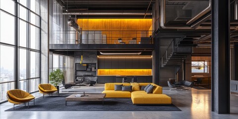 expansive modern living space interior design