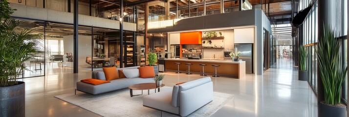 expansive modern living space interior design