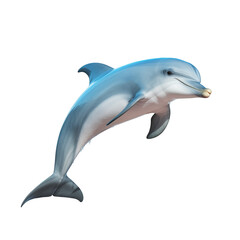 Obraz premium Dolphin swimming gracefully in clear coastal waters during a sunny day at the beach