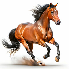Obraz premium powerful brown horse running freely