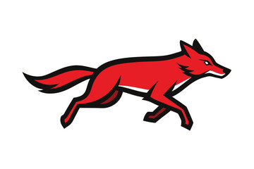 Solid color Red Wolf animal vector design