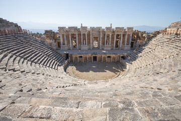 Ancient theater in the ancient city of Hierapolis in Pamukkale