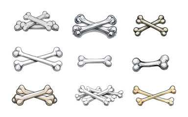 black line art Strong healthy bones icon vector image
