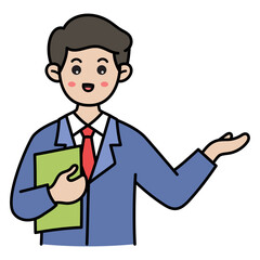 Real Estate Agent Vector Doodle Illustration