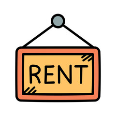 Rent Vector Doodle Illustration