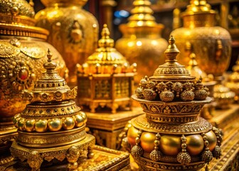 Fototapeta premium Golden Hun: Captivating Images of Ancient Artifacts and Cultural Heritage in Luxurious Gold Tones