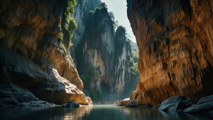 Obraz premium The rocks geology and artistry.