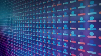 Obraz premium Abstract digital background with colorful circles and lines, suitable for tech themes.