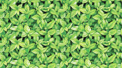 Fototapeta premium Vibrant Green Leaf Texture with Rich Foliage for Botanical Designs Seamless Repeatable Pattern.