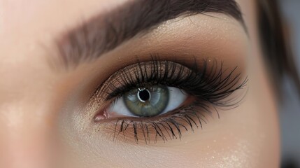 Fototapeta premium Natural Smokey Eye Look with Clean Lashes