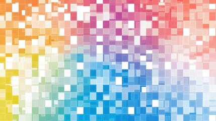 Fototapeta premium Experience a vibrant array of color with this pixel texture, featuring a soft halftone wave and dreamy squares.