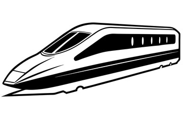 High speed train silhouette vector illustration 