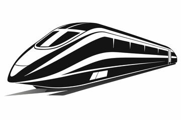 High-speed train silhouette vector illustration 