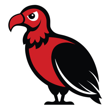 recommend clip art: Solid color Red-Headed Vulture animal vector design