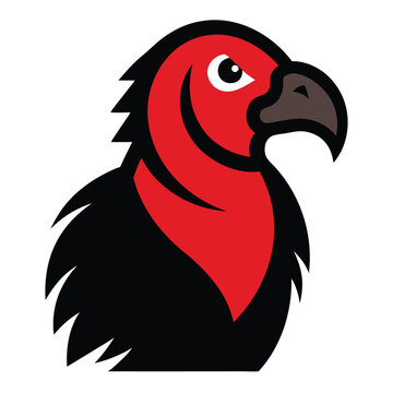 recommend clip art: Solid color Red-Headed Vulture animal vector design