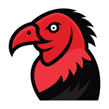 recommend clip art: Solid color Red-Headed Vulture animal vector design