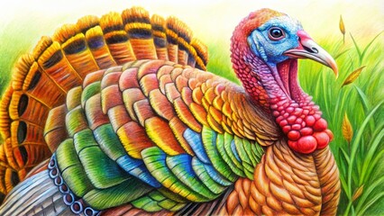 Obraz premium How to Draw a Realistic Turkey Step-by-Step for Thanksgiving Celebrations and Fun Art Projects