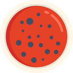 Petri dish containing nutrient agar showing multiple bacterial colonies growing