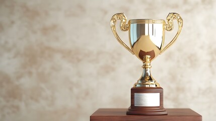 Gleaming Tennis Trophy on Podium Celebrating Success and Victory