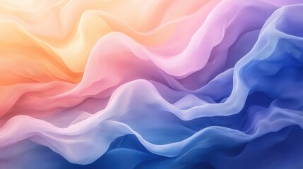 Obraz premium Abstract Colorful Waves of Fabric in Soft Pastel Shades Creating a Dreamy and Serene Artistic Background