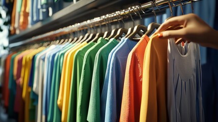 Obraz premium A vintage golden dress hangs elegantly in a room bathed in the warm glow of the morning sun.
