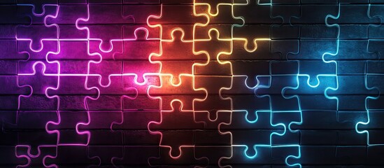 Neon Puzzle Wall