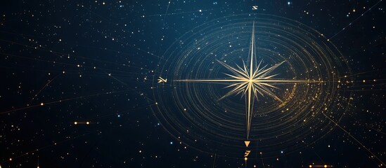 Celestial Compass: A Golden Star Guides Through the Universe