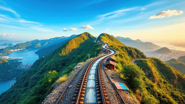 Aerial View of Hai Van Pass Railways - Stunning Documentary Photography of Bach Ma Mountain in Hue, Vietnam