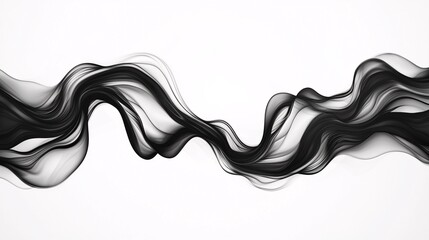 Obraz premium Elegant Black and White Vector Art Frame with Flowing Lines in Studio Setting