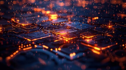 Fototapeta premium Craft a cutting-edge visual of an AI-driven cybersecurity network