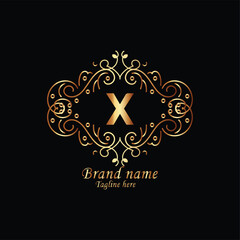 creative initial x latter logo design with modern business vector template, luxury x latter  logo , creative isolate  x monogram latter logo , crow logo , royal logo with golden color  and  new design