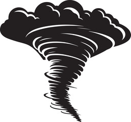 Tornado silhouette vector illustration isolated on transparent background