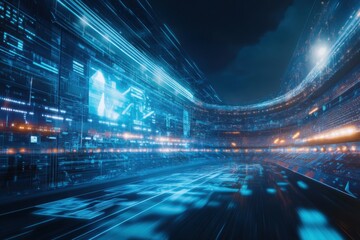 Cybernetic sports competition, with copy space